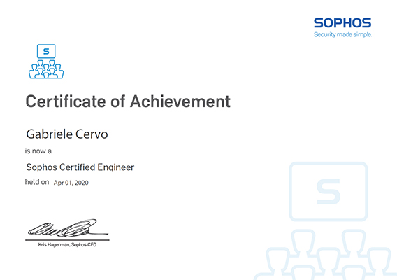 Cervo Sopho Certified Engineer