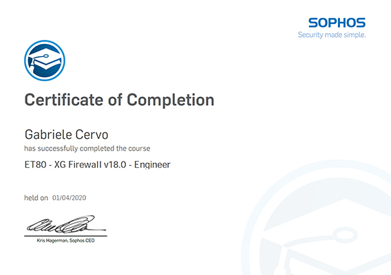 Cervo Sophos XG Firewall Engineer