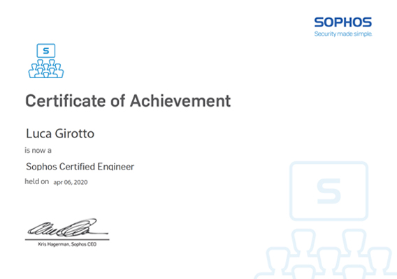 Luca Sophos Certified Engineer